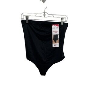 Red Hot by Spanx High Waisted Thong Women 2X Black Shaping Level A